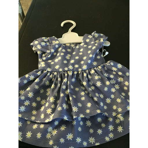 Market on Blackhawk:  Doll Dress - Blue with White & Yellow Flowers - Default Title  |   O Baby Creations & Kathys Simply Cakes